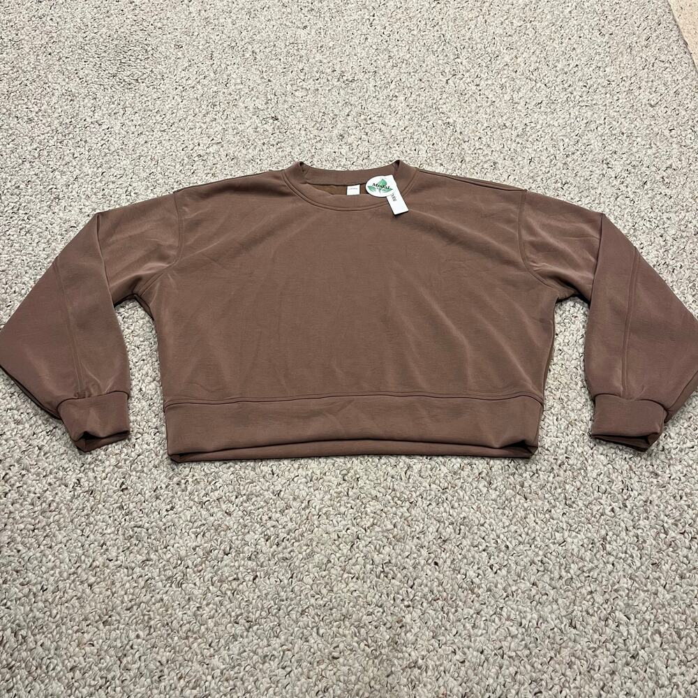 NEW Ododos Modal Soft Long Sleeve Cropped Sweatshirt S Athleisure Casual